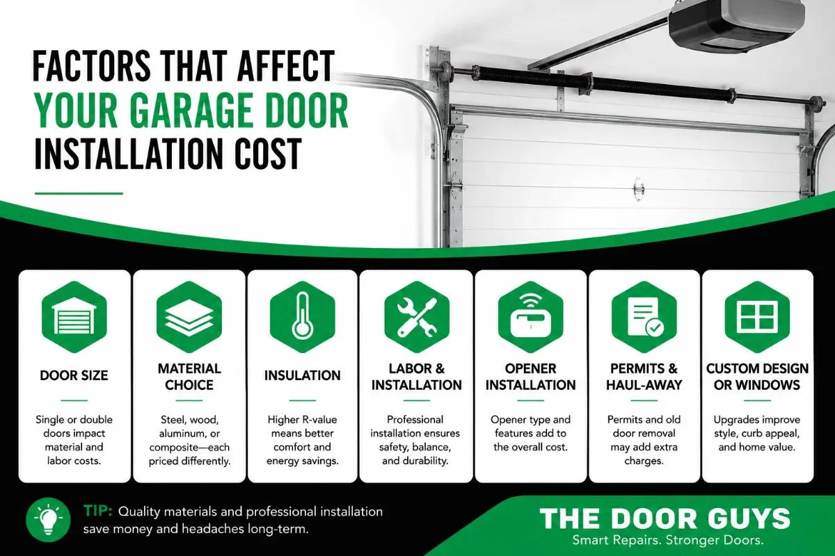 Factors That Affect Your Garage Door Installation Cost | The Door Guys