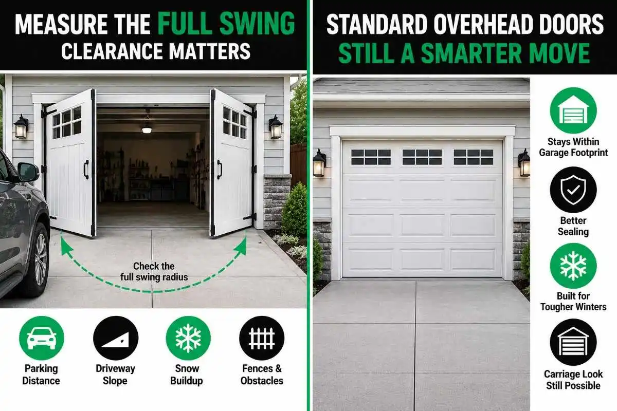 How Much Clearance Does a Swing-Out Door Actually Need | The Door Guys