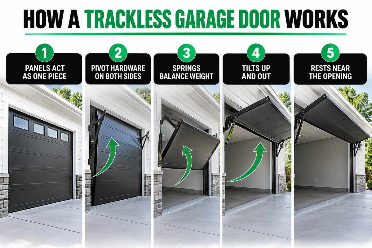 What Is a Trackless Garage Door | The Door Guys